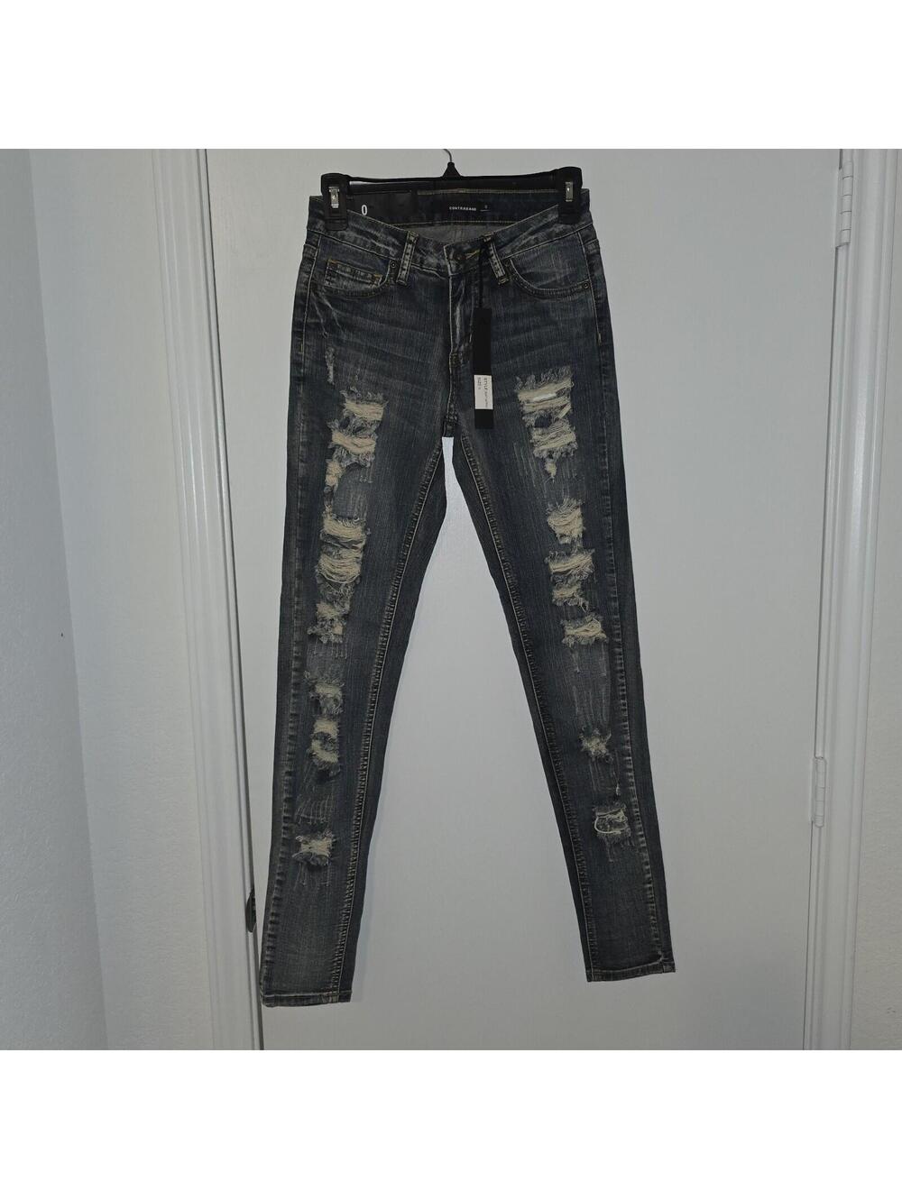 Contraband Denim Jeans Distressed Destroyed Streetwear Skinny Jeans Sz 0 Ripped